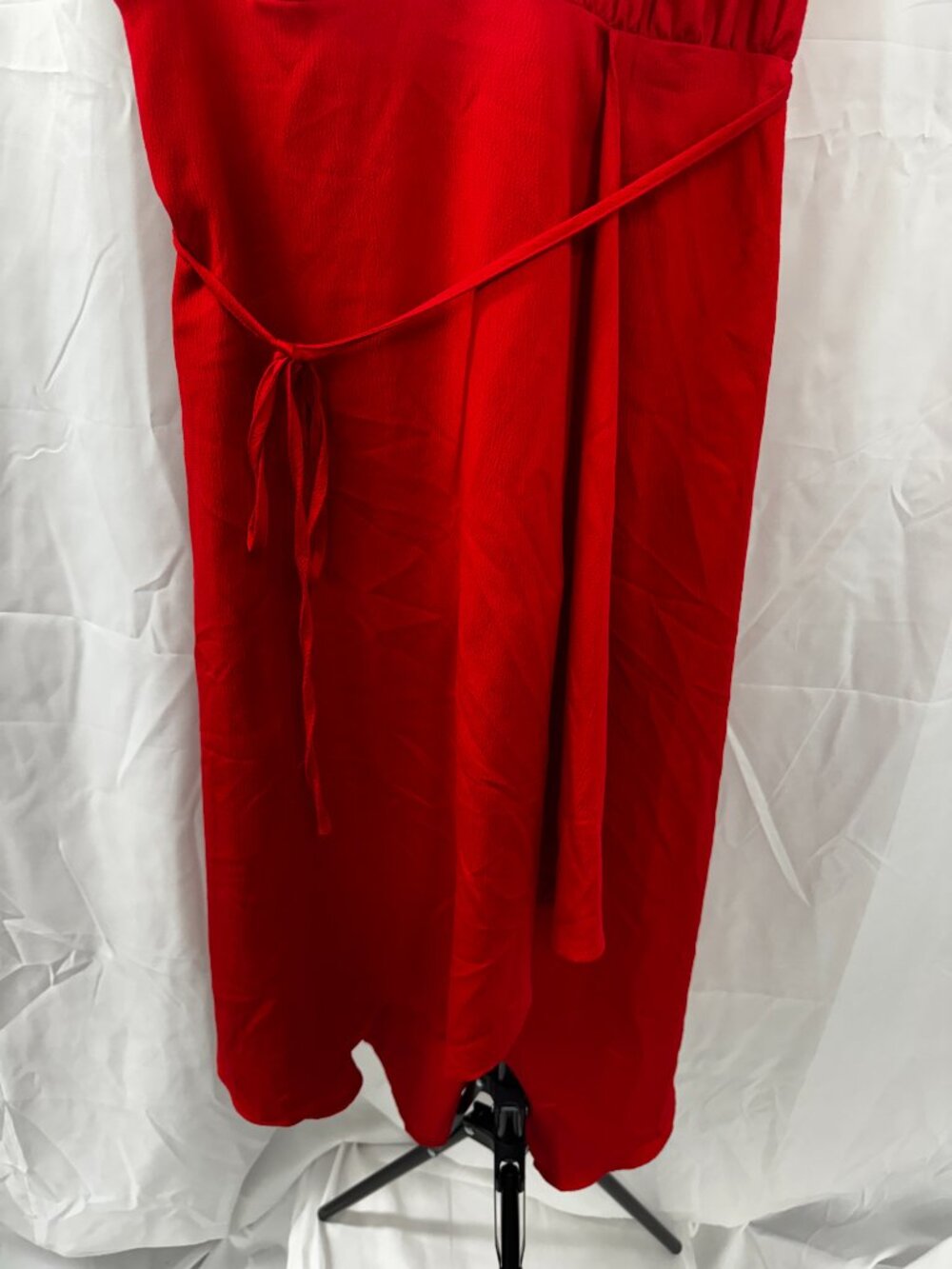 French Connection Maudie Drape Wrap Cocktail Dress Red Asymmetric Sz 2 - Picture 5 of 15